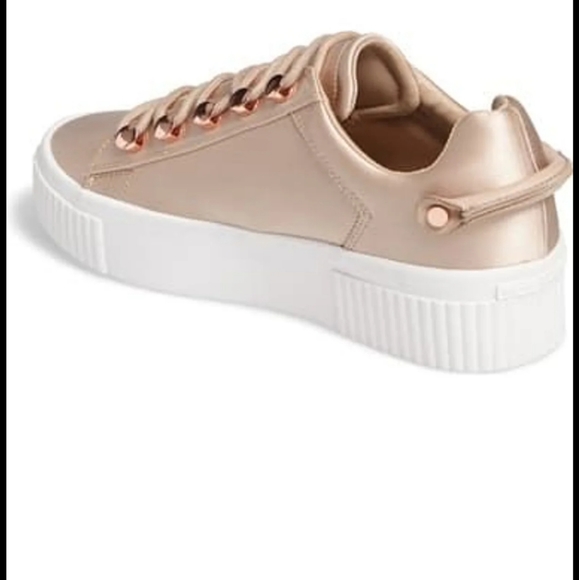 Kendall + Kylie Rae 3 Rose Gold Satin Platform Sneaker 7.5 - Picture 12 of 17